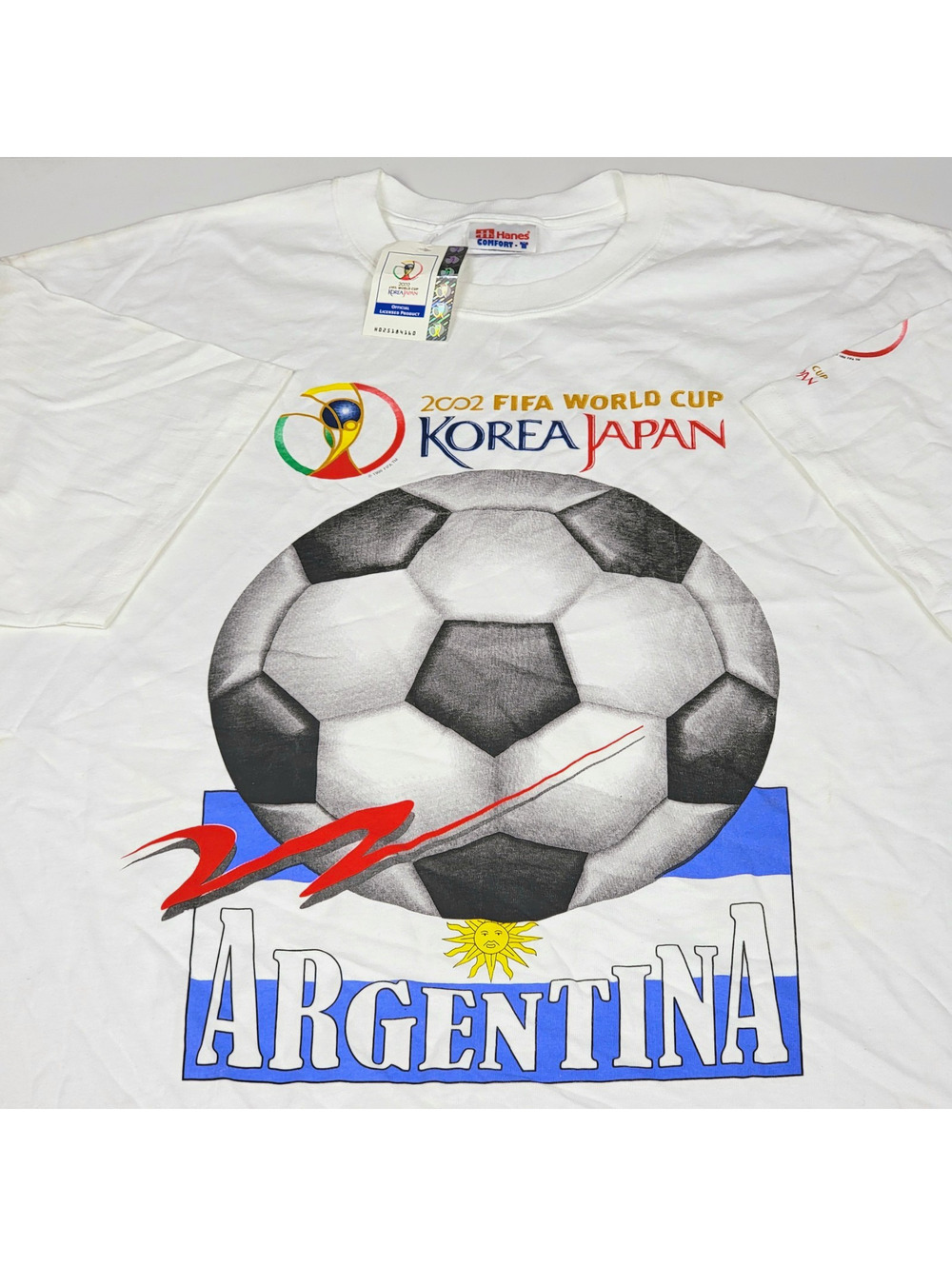 Vintage Argentina 2002 FIFA World Cup Korea Japan Official Soccer T-Shirt XL NWT